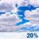 Today: Partly sunny, with a high near 56. West wind 0 to 5 mph. Chance of precipitation is 20%. Today: Partly Sunny
