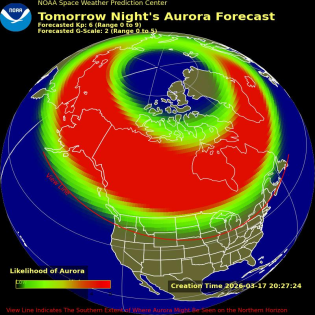 Auroral Viewline Forecast - Tomorrow